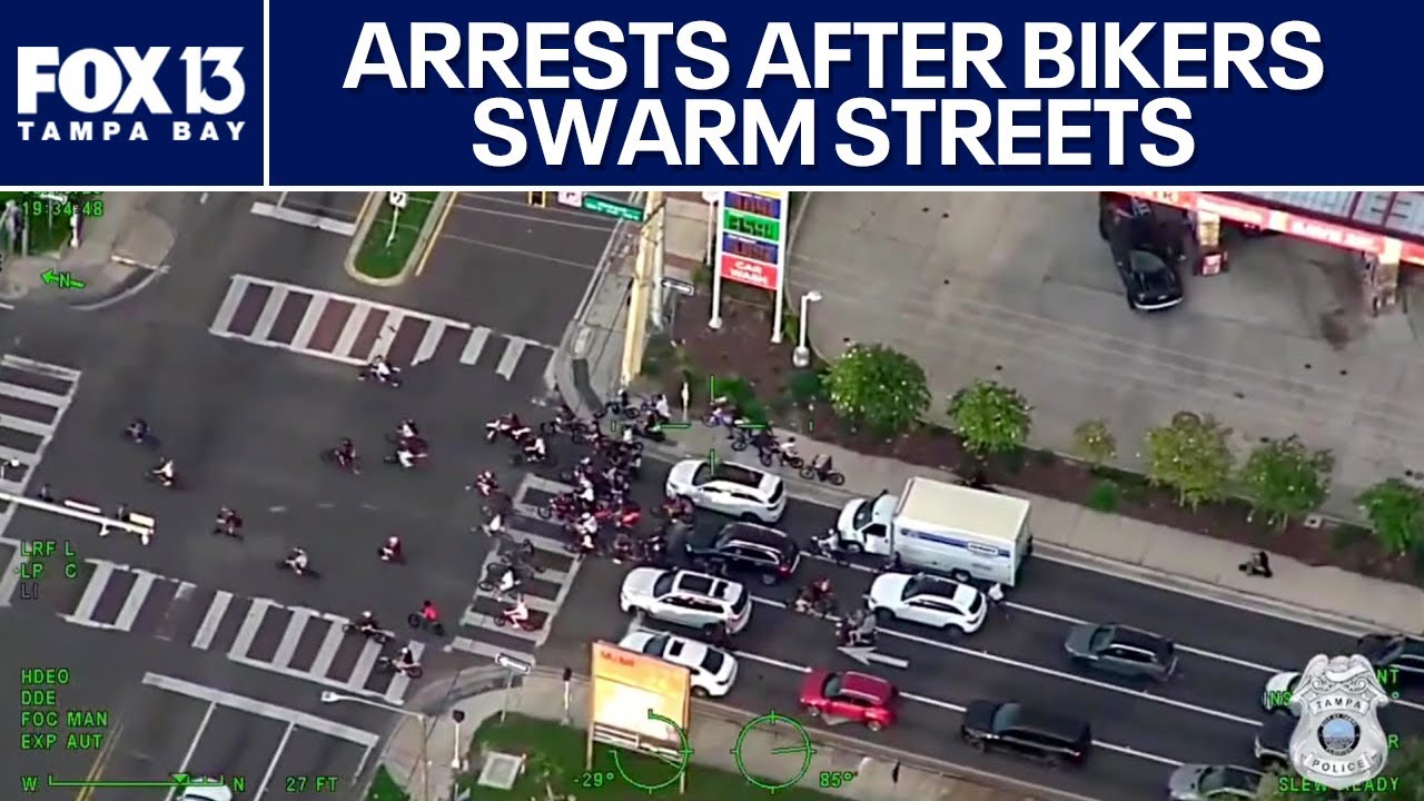 Hundreds of bikers swarm Tampa streets leading to arrests
