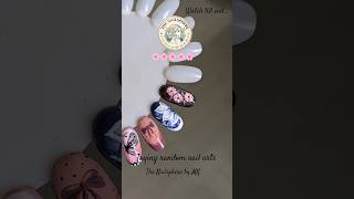 Pretty pink flowers on dark background using gelpaint #gelnails #nails #trendingshorts #floralnails