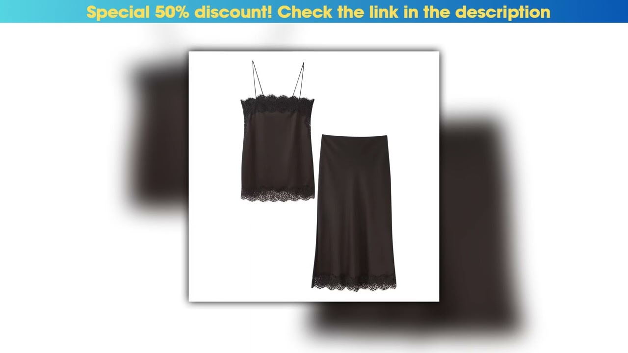 Hot Picks 2025 autumn new women's clothing straight collar satin texture lace top + mid-waist satin