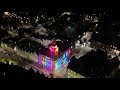 Tolbooth music venue in Stirling illuminated in a rainbow colour scheme