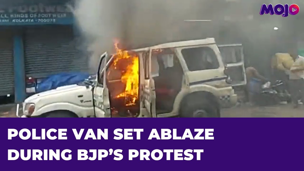 Bengal Police Van Vandalised, Set On Fire | TMC Blames “BJP Hooligans” For Violent Protests