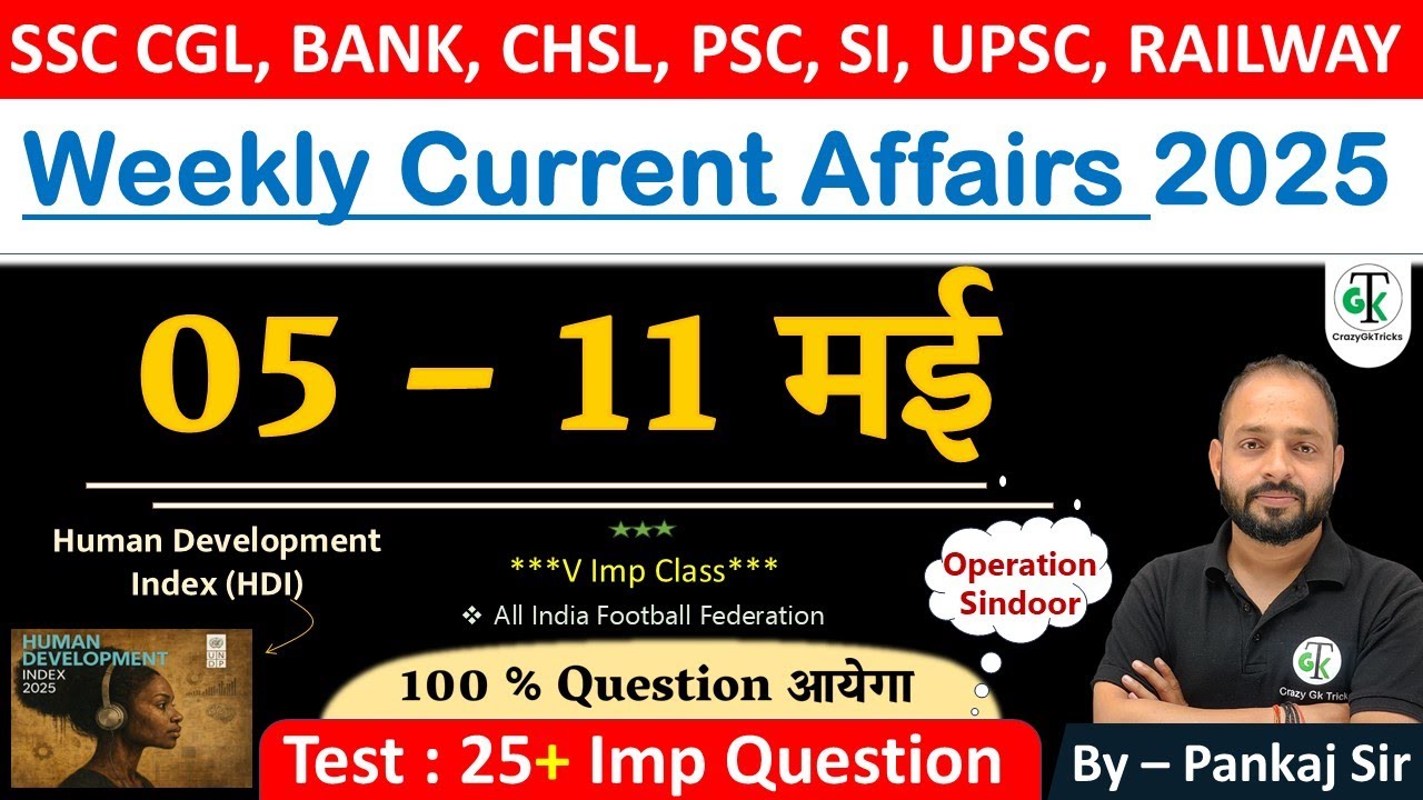 05 - 11 May 2025 Weekly Current Affairs | Most Important Current ...