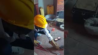 Gold smelting at our refinery.