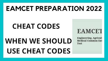 EAMCET PREPARATION 2022 ll CHEAT CODES WORKING ? ll CHEAT CODES USE ll