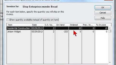 Creating Invoices from Sales Orders