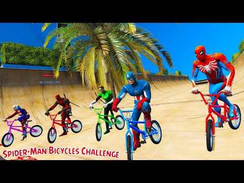 Rapsody Homem Aranha e Heróis Desafio em Motos, Carros e Bicicletas Spider-Man Bicycles Challenge