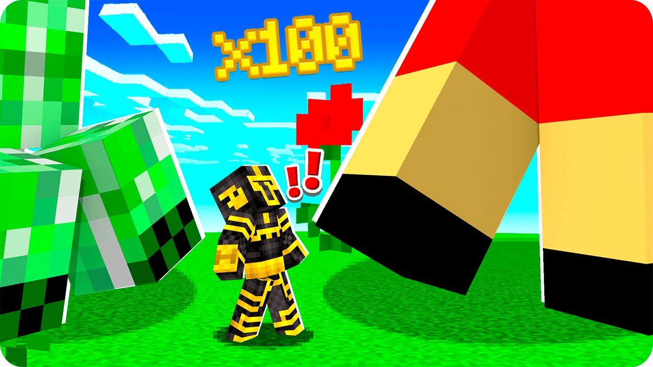 ¡¡MINECRAFT PERO TODO ES X100 VECES MAYOR!! 😱