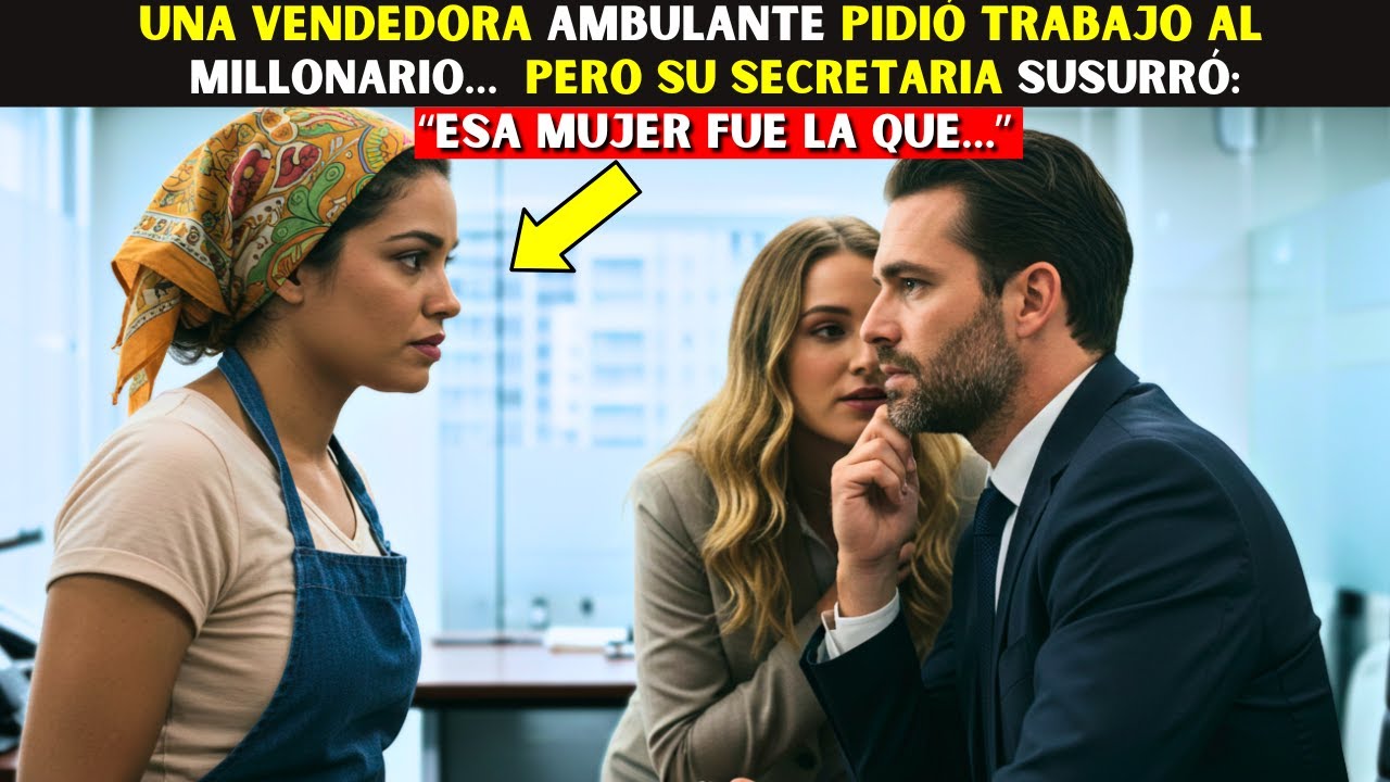 UNA VENDEDORA AMBULANTE PIDIÓ TRABAJO AL MILLONARIO…  PERO SU SECRETARIA SUSURRÓ 'ESA MUJER FUE...