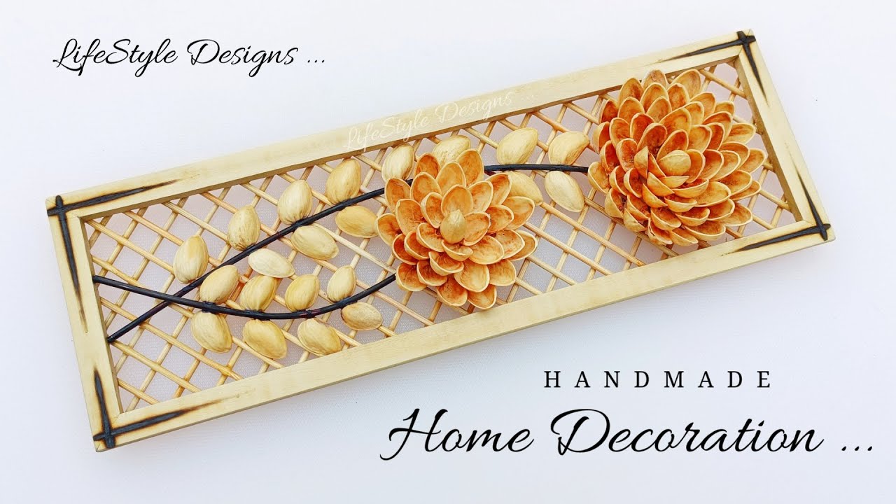 Amazing Wall Hanging Home Decor Craft Ideas | Wall Hanging With Wooden Sticks and Waste Pista Shells