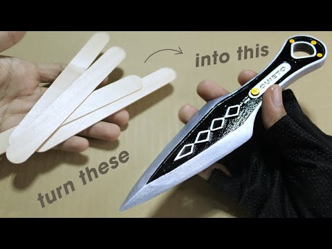 How To Make Apex Legends Kunai Knife (Realistic Version) From Popsicle Sticks Without PowerTools