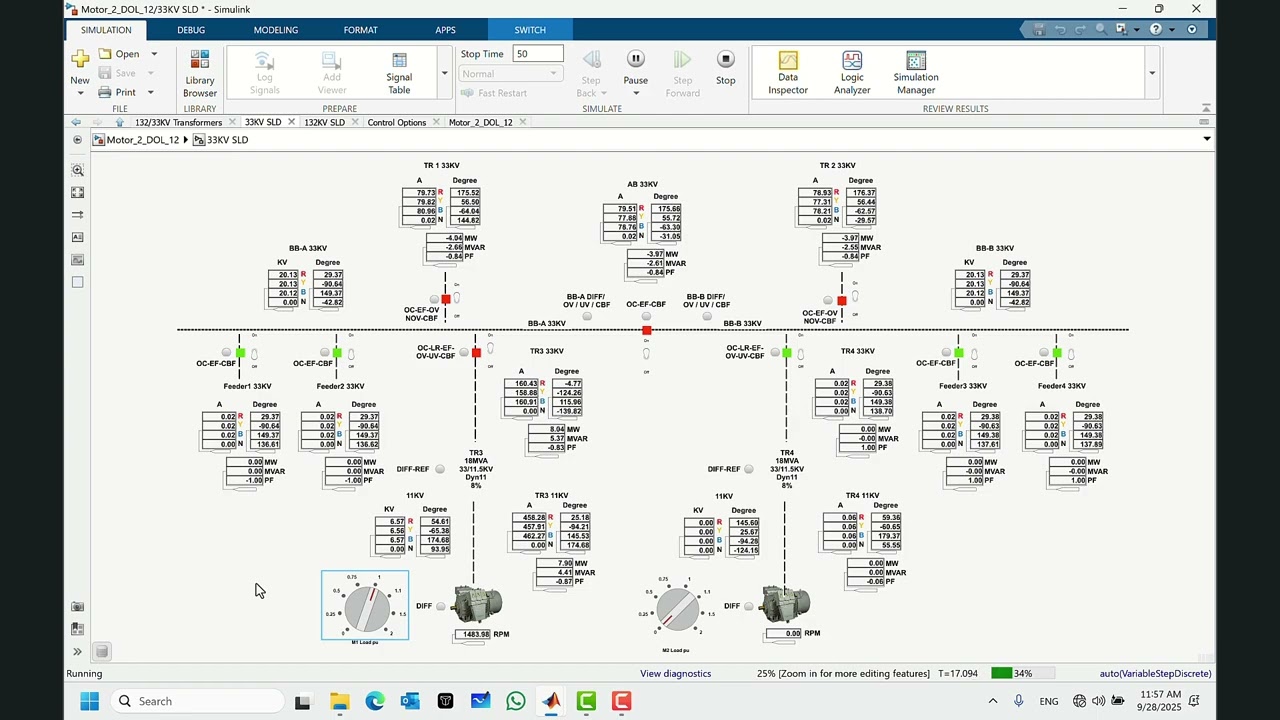 Развязка нагрузки двигателя и потеря фазы