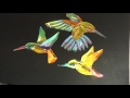 Dichroic GST Bevels  009 different sized hummingbirds