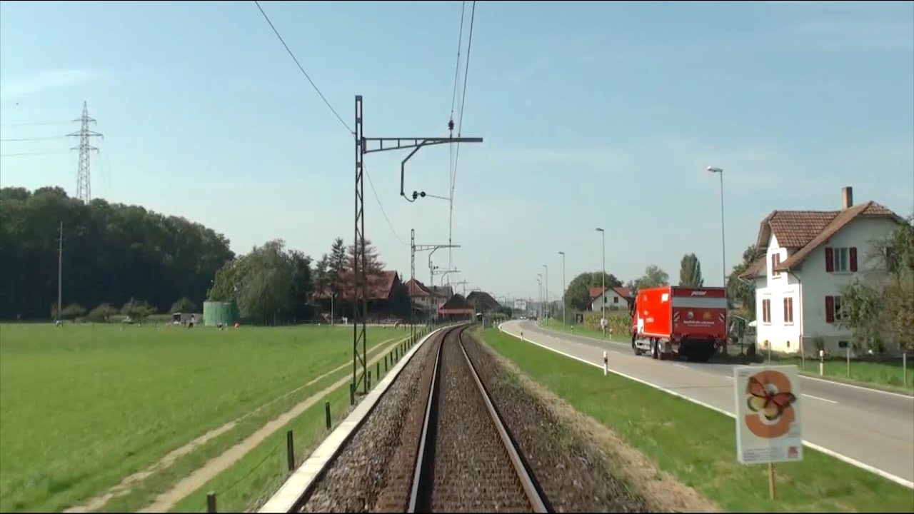 ★ 🇨🇭 Lenzburg - Zofingen cab ride, Switzerland [10.9.2012] Führerstandsmitfahrt