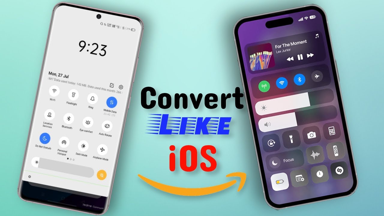 how to install ios 17 control centre on android || ios 17 notification panel