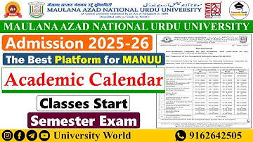 MANUU Academic Calendar 2025 | Semester Dates, Exams, Holidays | @UniversityWorld