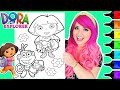 Coloring dora the explorer  boots easter eggs coloring page  ohuhu art markers