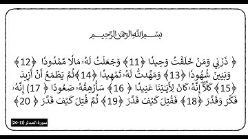 سورة المدثر الآيات (11-20)