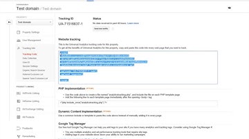 How to find Google analytics tracking code