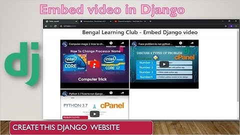 how to embed video in Django || video grid website by Django || embed YouTube video