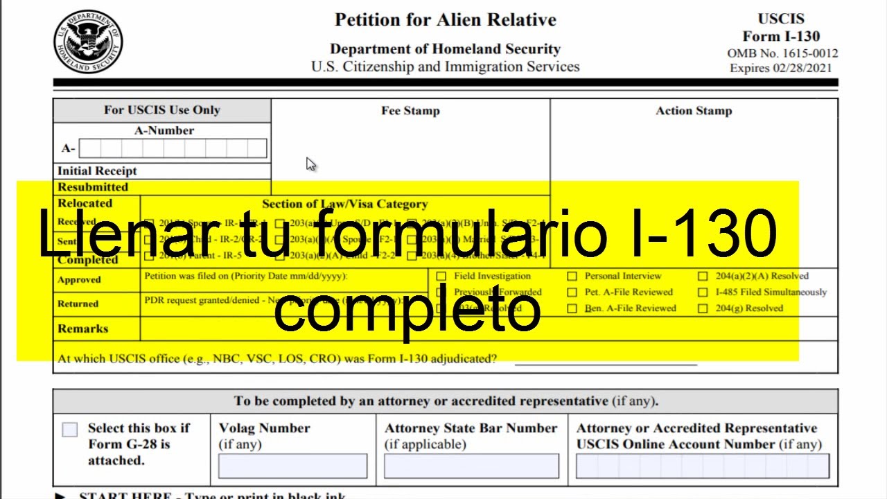 llenar el formulario I130 completo YouTube