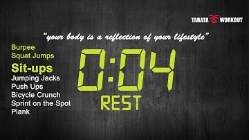 Tabata Workout - timer and list of exercises
