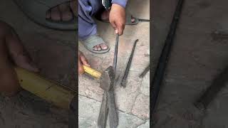 Cutting An Old Iron Shear To Forge A Powerful New Tool 🔥⚒️. #shorts