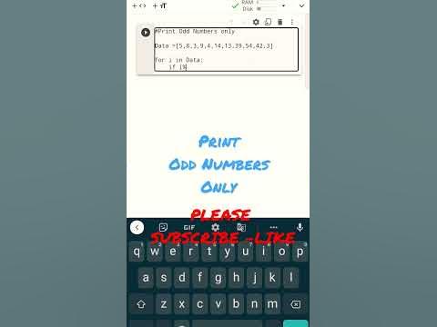 PYTHON 3 || PRINT ODD NUMBERS ONLY || PYTHON LIST OPERATIONS - YouTube