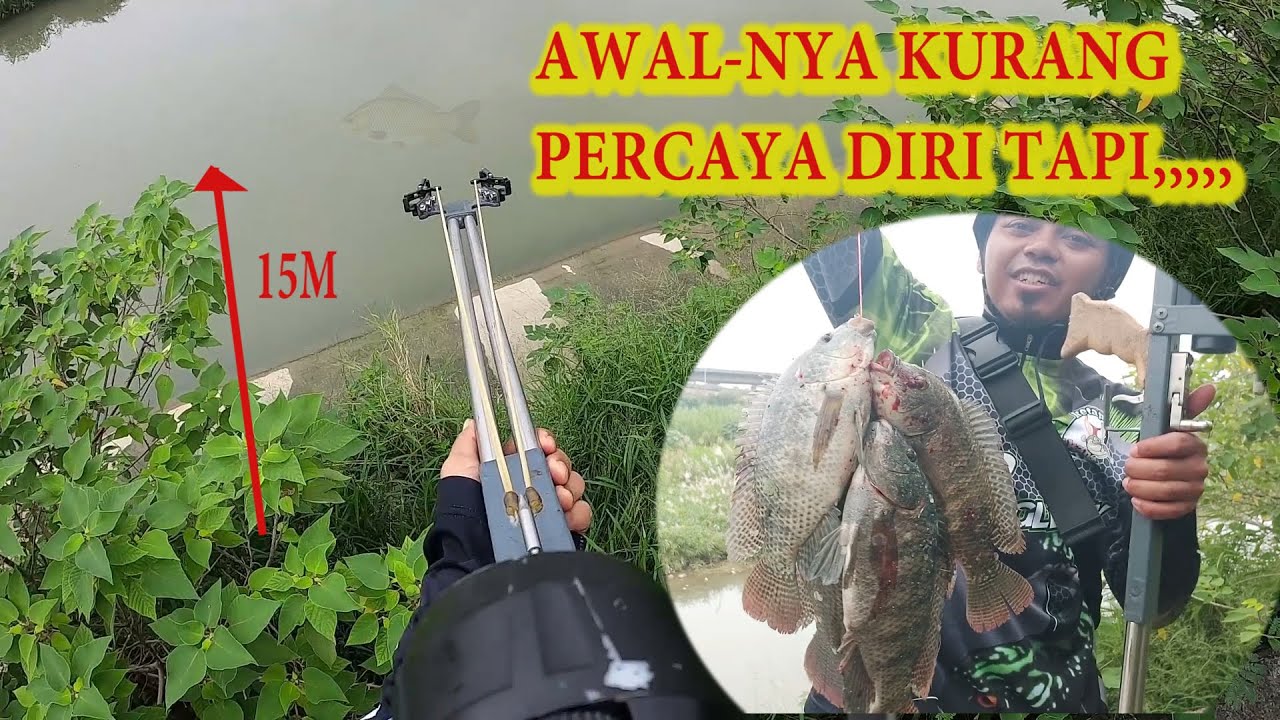 NEMBAK IKAN PAKAI PASER RAKITAN DARI JAUHPUN TEPAT SASARAN || PASER MANIA || SLINGSHOT FISHSING