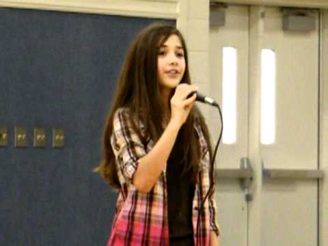 Presley sings Beautiful at Sublimity school talent show