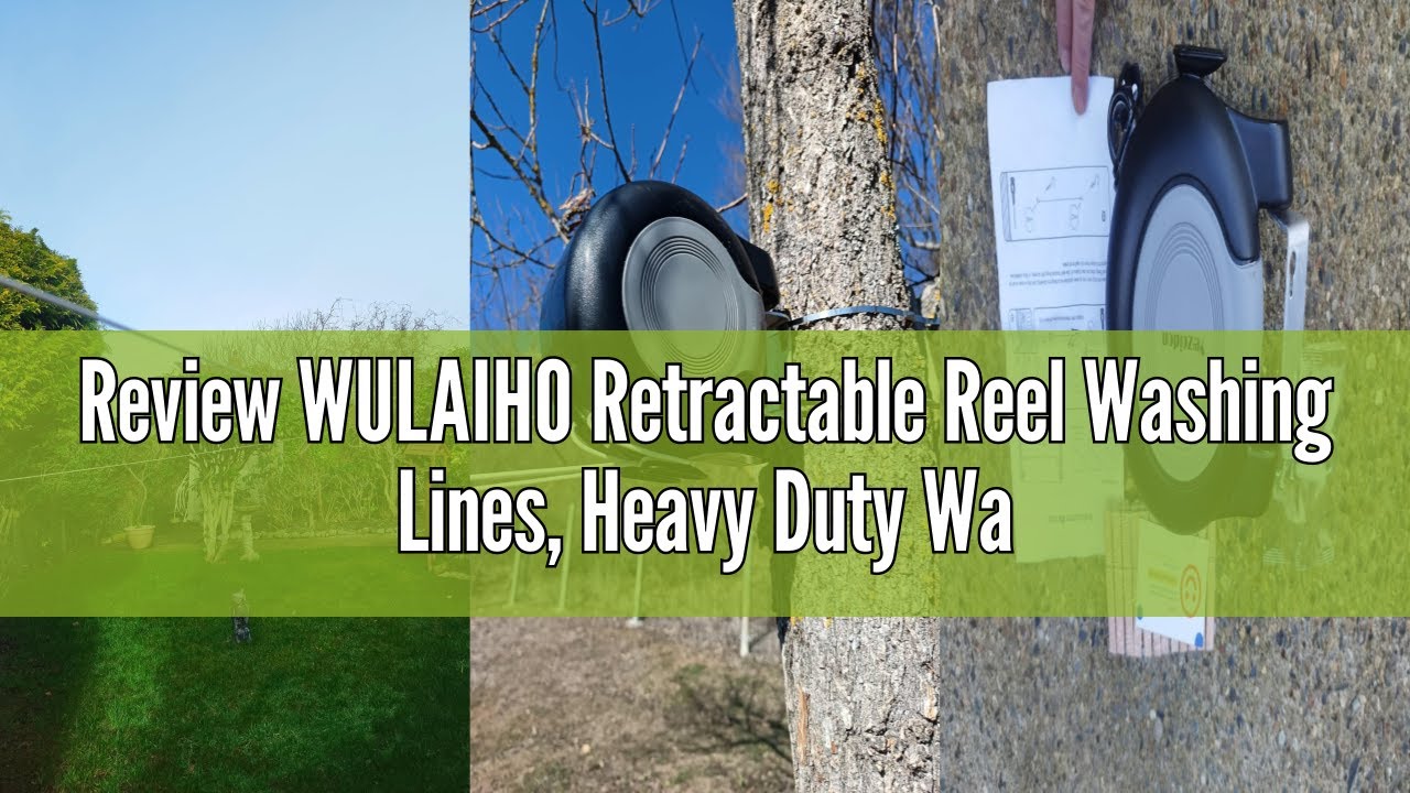 Review WULAIHO Retractable Reel Washing Lines, Heavy Duty Wall Mounted Dual Clothes Line, Laundry Dr