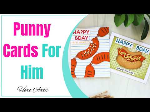 2 Punny Masculine Cards | Hero Arts Dies & Stencils