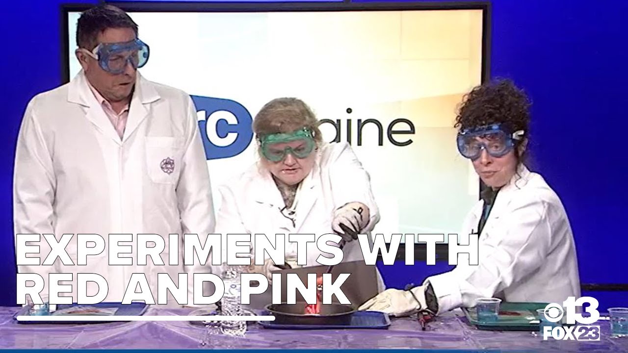 Pink Experiment Mad Science Of Maine experiments with red and pink - YouTube
