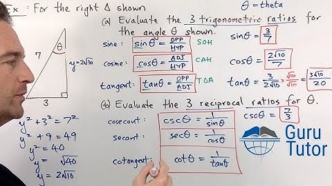 Introduction to the Reciprocal Ratios csc, sec and cot
