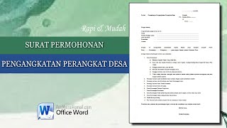 Contoh Surat Permohonan Menjadi Perangkat Desa || SURAT PERMOHONAN