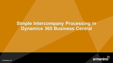 Simple Intercompany Processing in Dynamics 365 Business Central