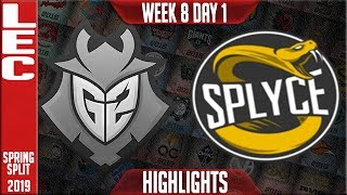 G2 vs SPY Highlights | LEC Spring 2019 Week 8 Day 1 | G2 Esports vs Splyce