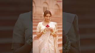 Ivory Elegance With A Touch Of Pastel Grace A Banarasi Beauty That Feels Timeless And Serene.