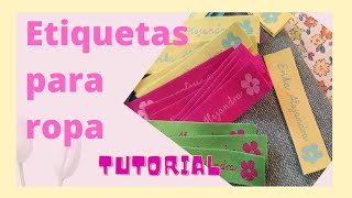 Etiquetas para ropa #costura #tutorial