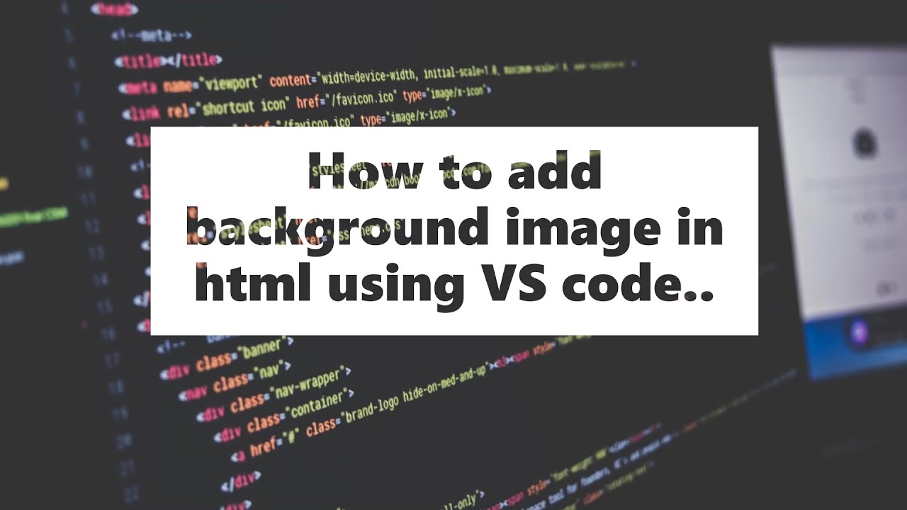 How To Add Background Image In Html And Css Using Vs Code Indicoderz ...