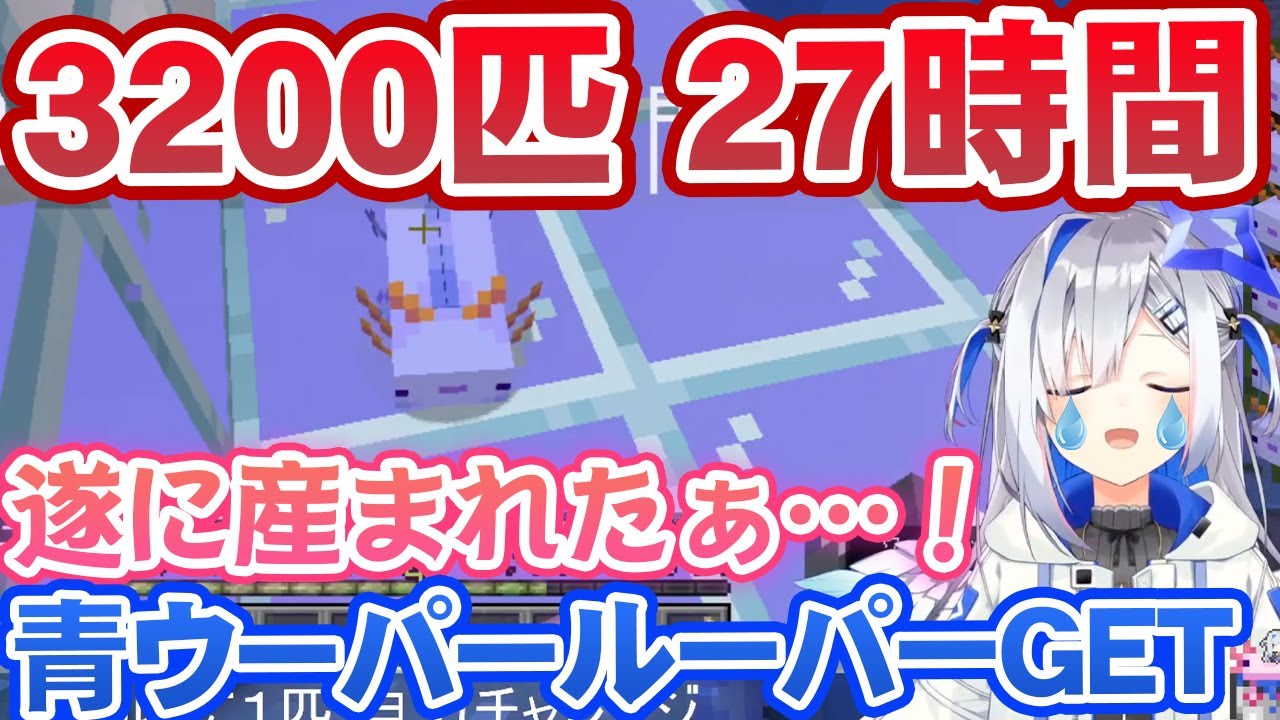 【3200匹・27時間の結晶】遂に青ウーパールーパーをゲットして人の言葉が喋れなくなるほど壊れる天音かなた【ホロライブ切り抜き】