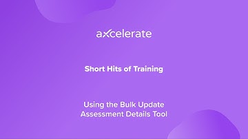 Using the Bulk Update Assessment Details tool