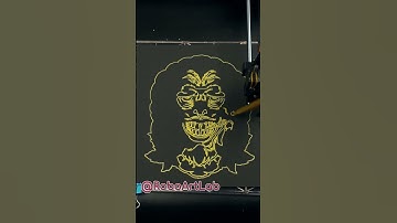 RoboArtLabor - Robot Draw Terrifying #monkey 🐒😱 #black #animal #wild #plotter #drawing #funny #aiart