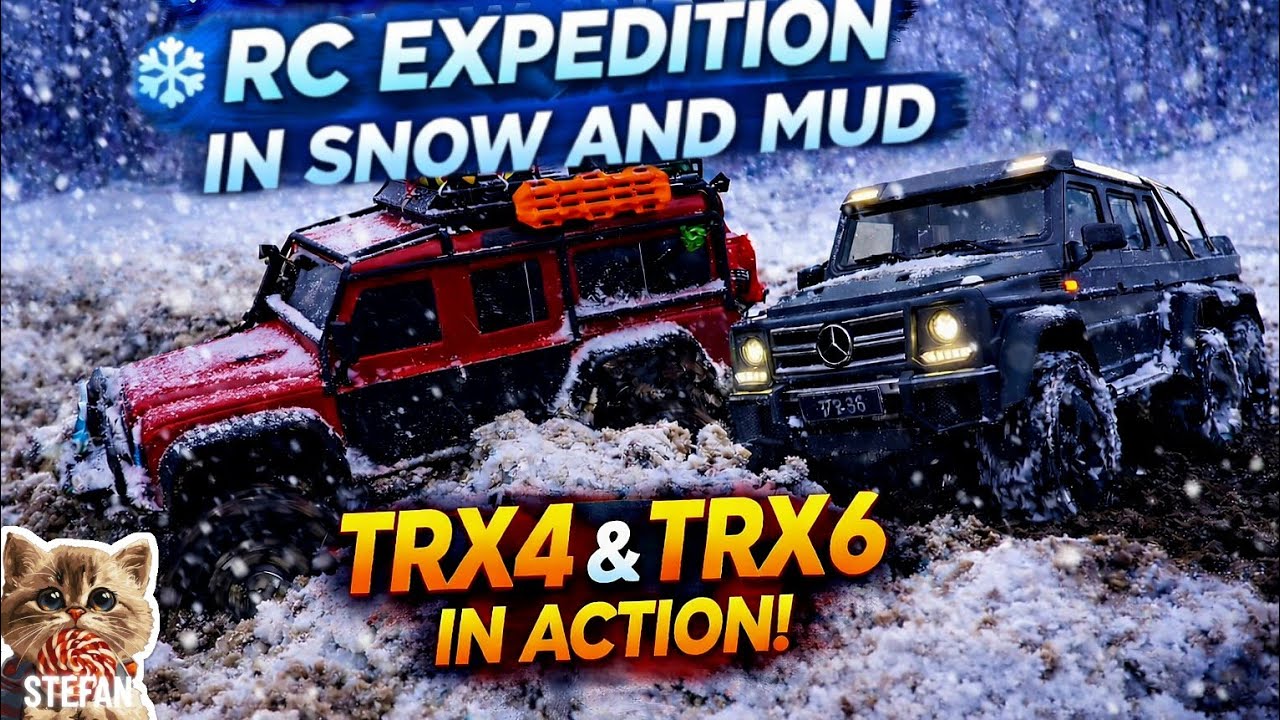 ➡️ ❄️ RC EXPEDITION IN SNOW AND MUD: TRX-4 Defender & TRX-6 G 63 1/10 scale! #rc #offroad