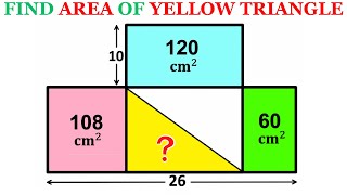 Can you find area of the Yellow shaded Triangle | (Step-by-step explanation) | #math #maths Update