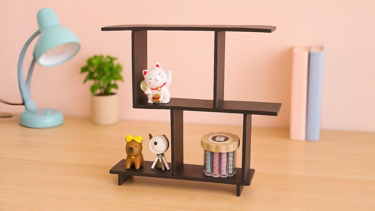 DIY Mini Shelf from Cardboard – Easy, Cute & Eco-Friendly Desk or Wall Organizer!