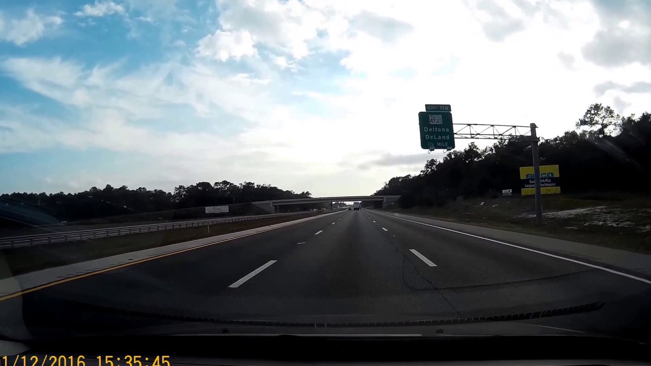 Florida with dashboard camera. From New Smyrna Beach to Orlando, FL