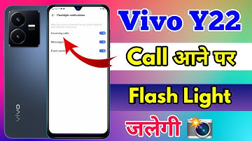 vivo y22 flashlight on incoming call | how to call on flashlight vivo y22