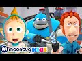 Supermarket Showdown - Kids Video Subtitles | Arpo the Robot | Cartoons for Kids | Moonbug Literacy