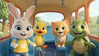 Bunny’s Rainbow Bus 🐰🚌🌈 | Fun Kids Song | Colorful Nursery Rhyme