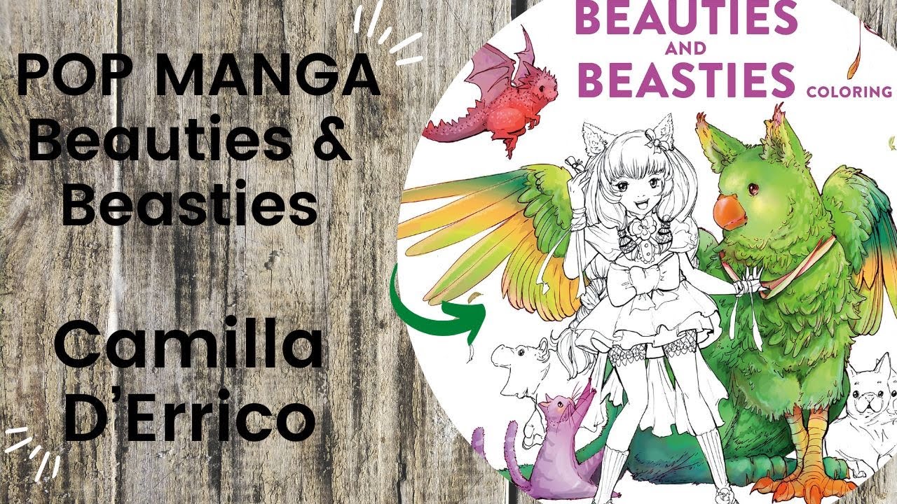 Pop Manga BEAUTIES  BEASTIES   Camilla DErrico Adult Colouring Book Flip Through